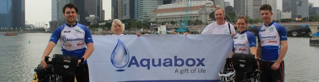 Action4Asia charity cyclists raising funds and awareness for Aquabox