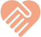 Icon of two hands forming the shape of a heart, depicted in a solid peach colour.