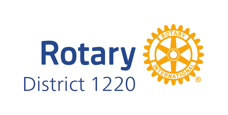Rotary International logo with text "Rotary District 1220" in blue beside a yellow gear symbol.